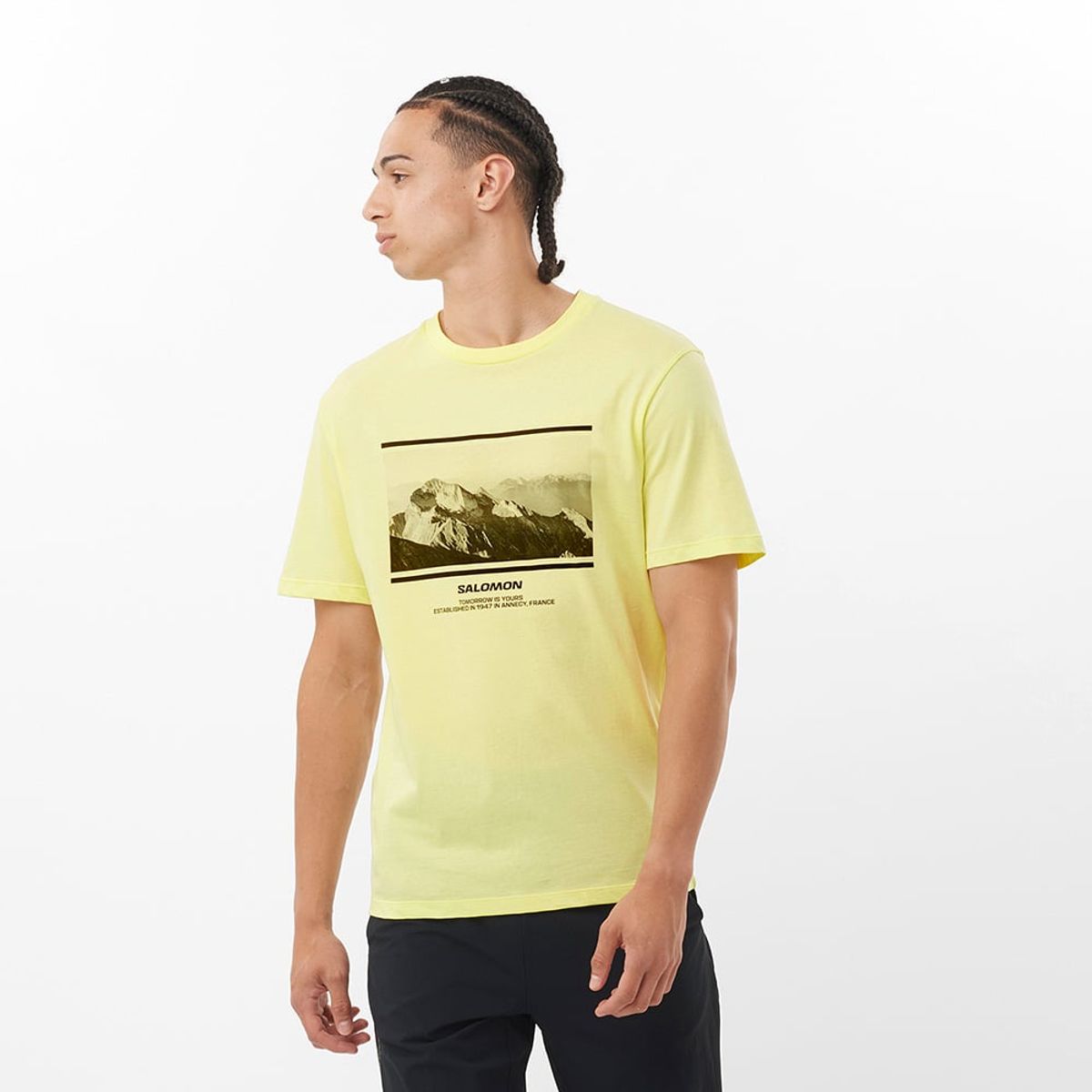 SALOMON - Polera Sal Alps Photo Ss Tee M Amarilla Hombre Salomon
