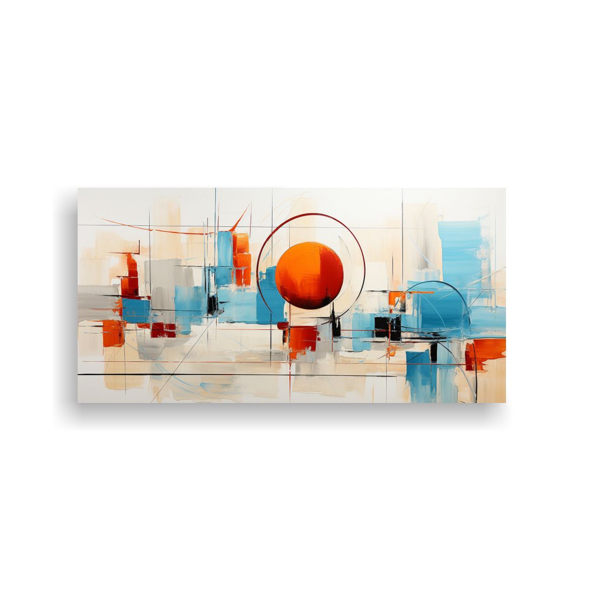 GENERICO - Pintura Decorativa Estilo Jan Munro Abstracta En Lienzo Subl 160x80cm