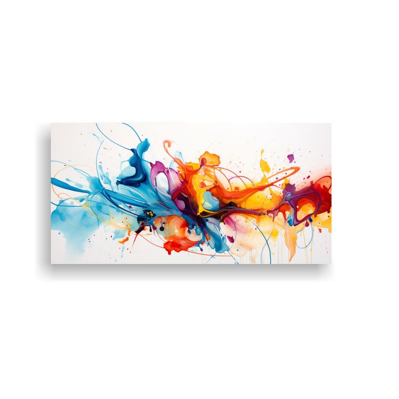 GENERICO - Cuadro Abstracto Fusión De Acuarelas Y Expresión Abstracta 160x80cm