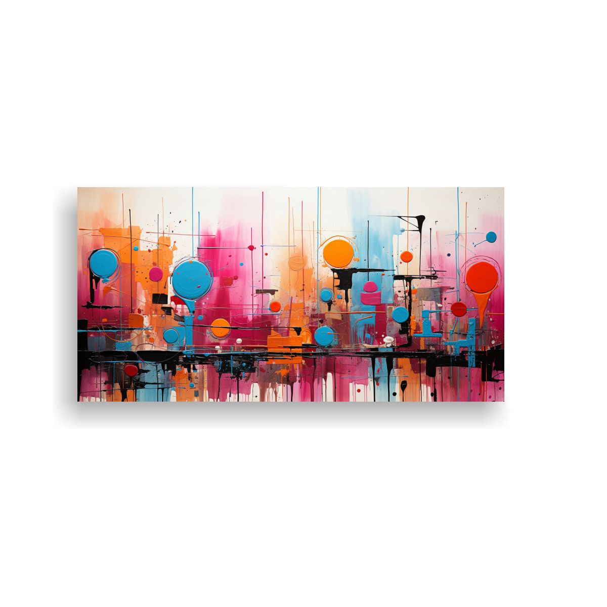 GENERICO - Cuadro Abstracto Tonos Vitalidad Que Evoca Emociones En Una  160x80cm