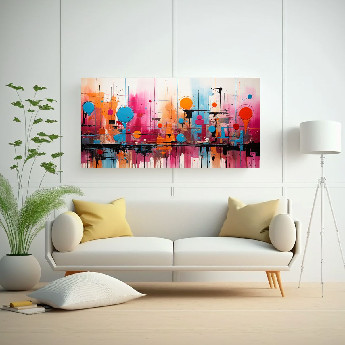 GENERICO - Cuadro Abstracto Tonos Vitalidad Que Evoca Emociones En Una  160x80cm
