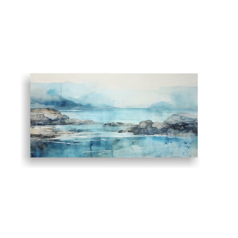 GENERICO - Pintura Decorativa Horizontal En Contraste Con Acuarela Azul 160x80cm