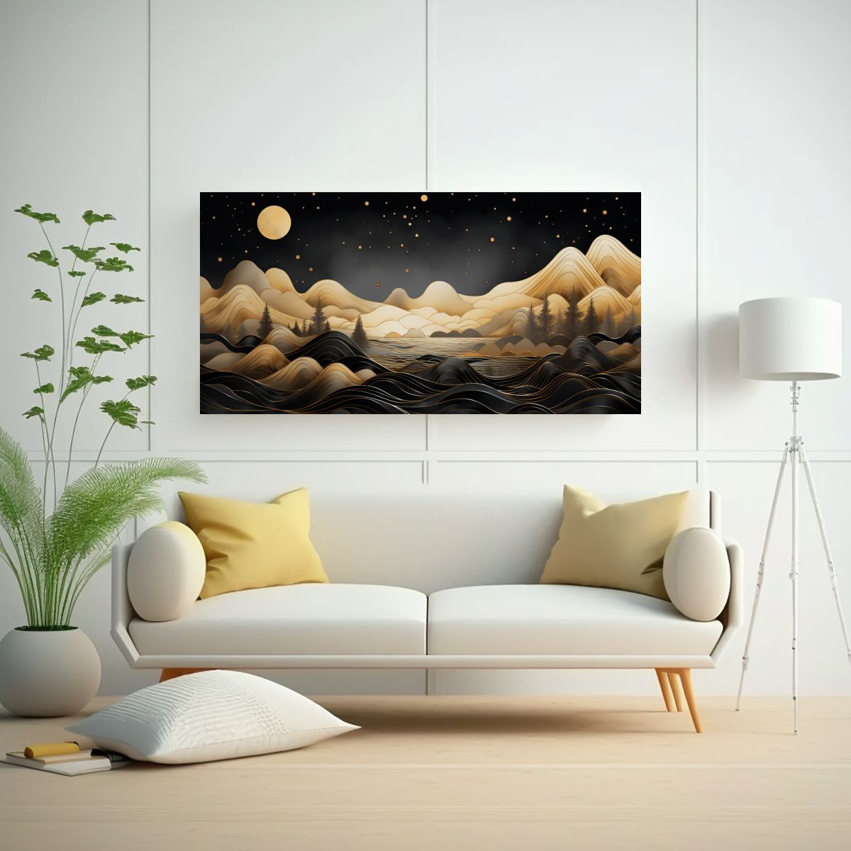 GENERICO - Arte De Pared Montaña Paisaje Elegante Y Creativo 160x80cm.