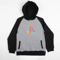 PLAYSTATION - Poleron con Gorro Niño Letras Negro