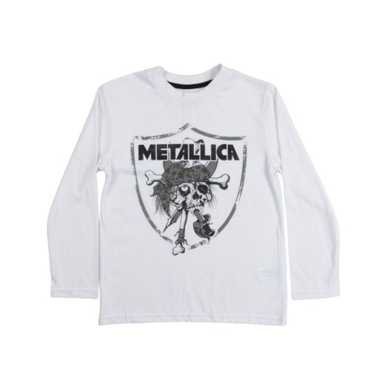 METALLICA - Polera Manga Larga Niño Calavera Blanco Metallica