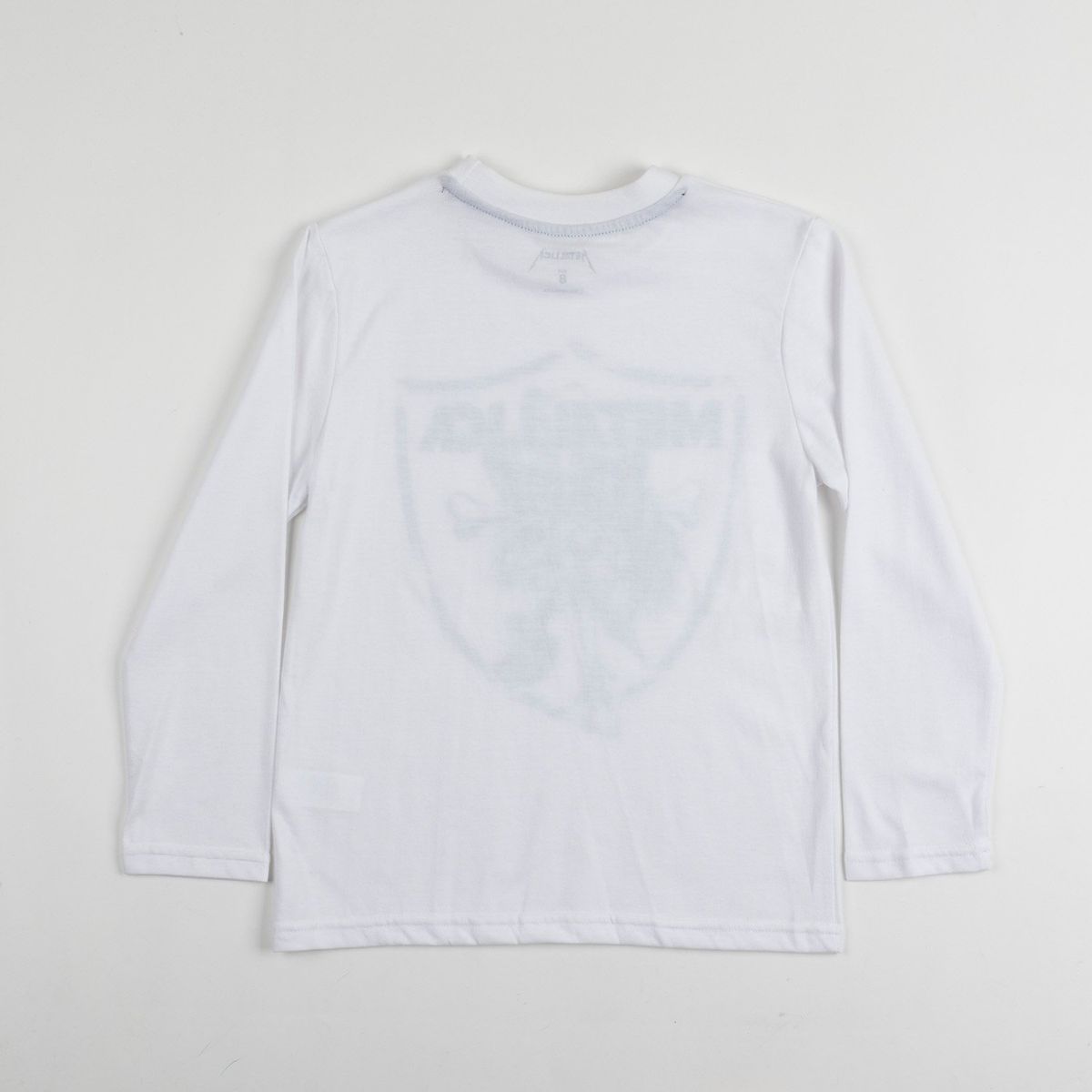 METALLICA - Polera Manga Larga Niño Calavera Blanco Metallica