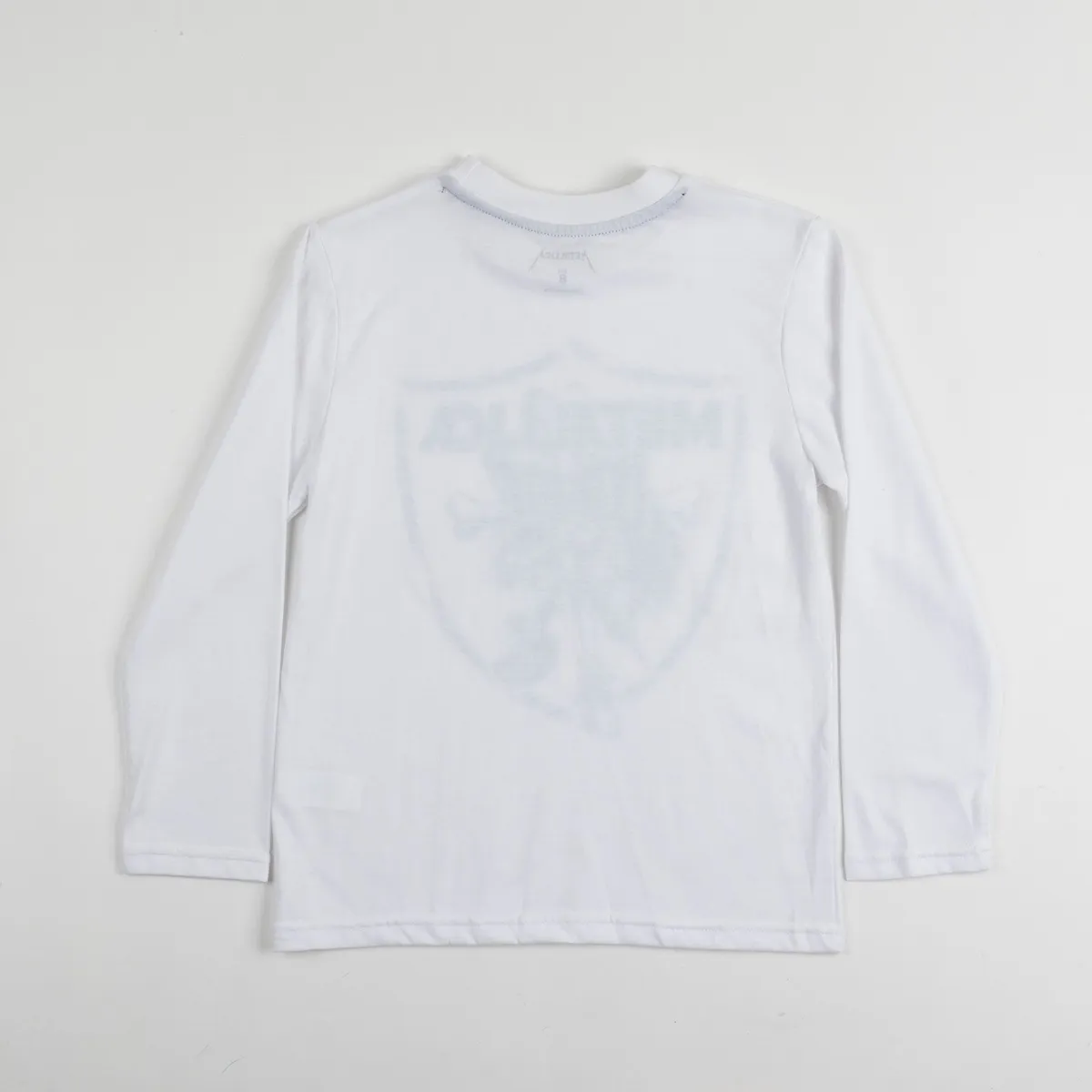 METALLICA - Polera Manga Larga Niño Calavera Blanco Metallica
