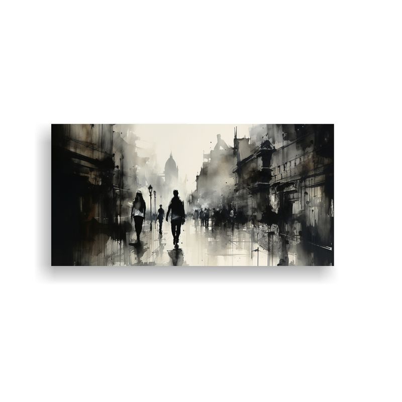 GENERICO - Dibujos De Personas Caminando En La Ciudad En El Estilo De T 160x80cm