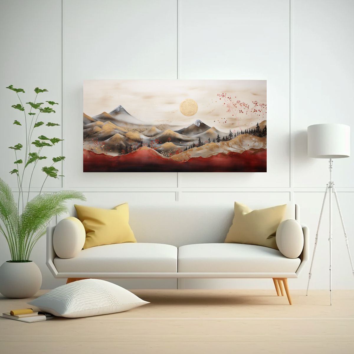 GENERICO - Pintura De Pared Abstracta Montaña Con Estilo Elegante Y Re 160x80cm