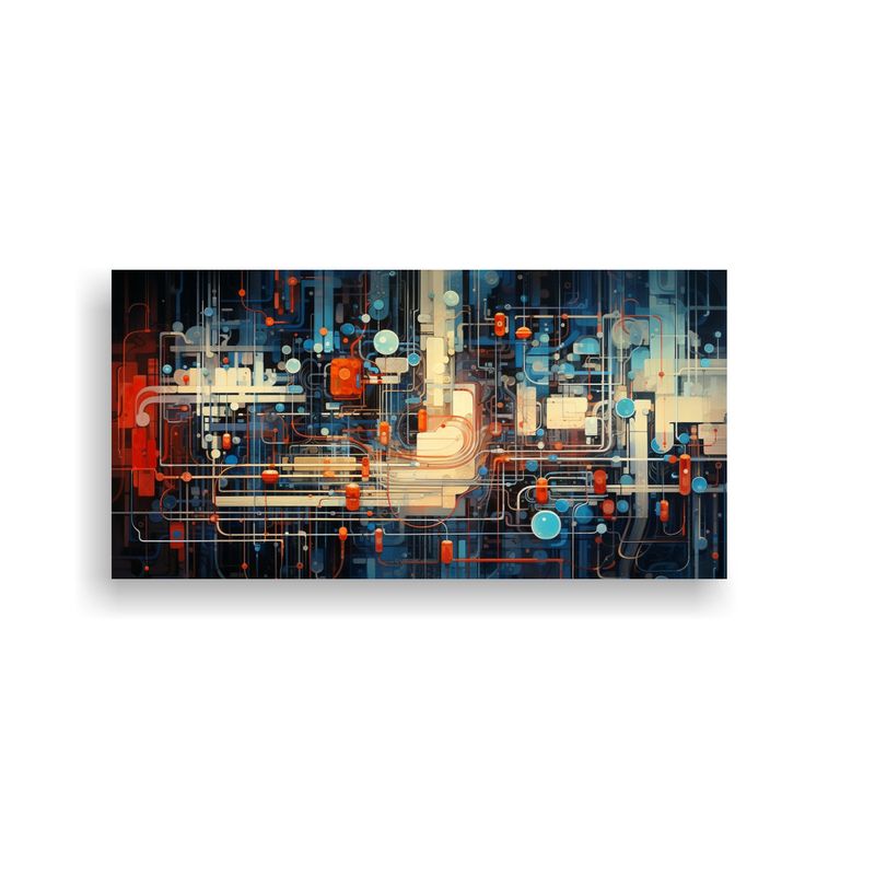 GENERICO - Cuadro Creativo Fusión Original De Patrones Abstractos Y Te 160x80cm