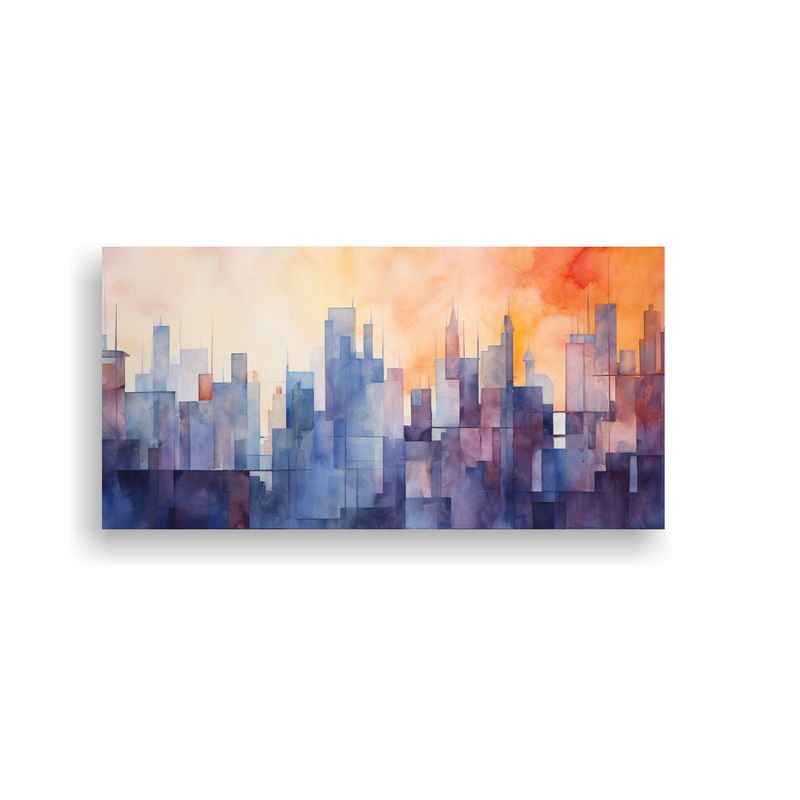 GENERICO - Paisaje Urbano Al Atardecer En Pinturas Decorativas 160x80cm