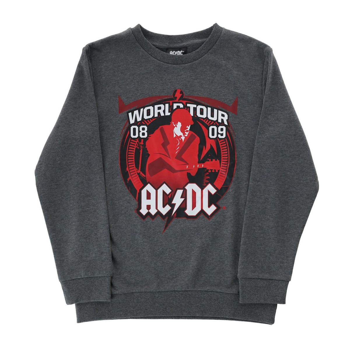 AC DC - Poleron Cerrado Niño Worldtour Gris AC/DC