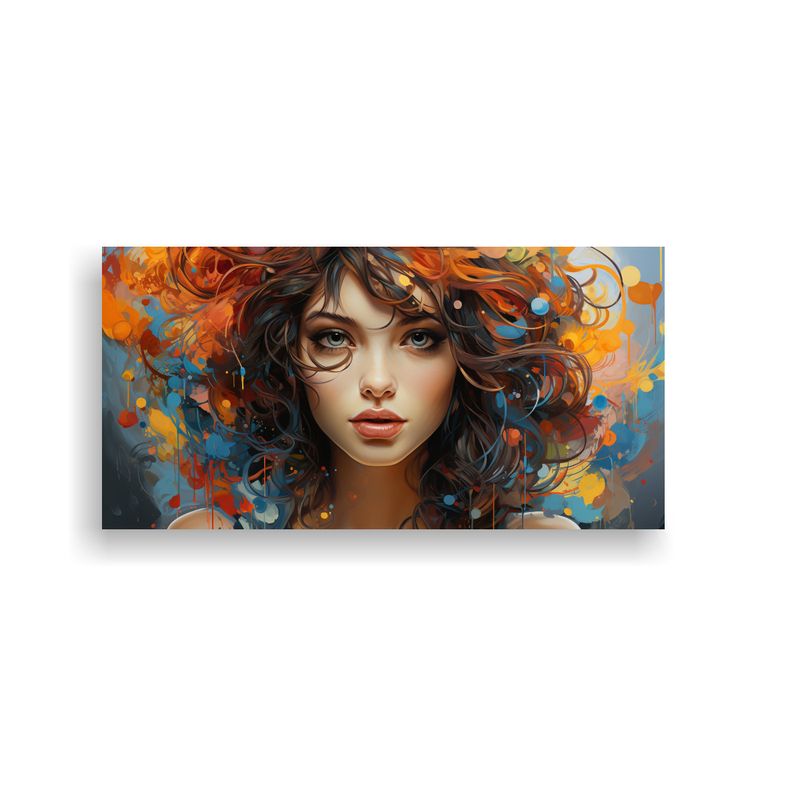 GENERICO - Pintura Impactante De Una Chica Comiendo: Composición Color 160x80cm