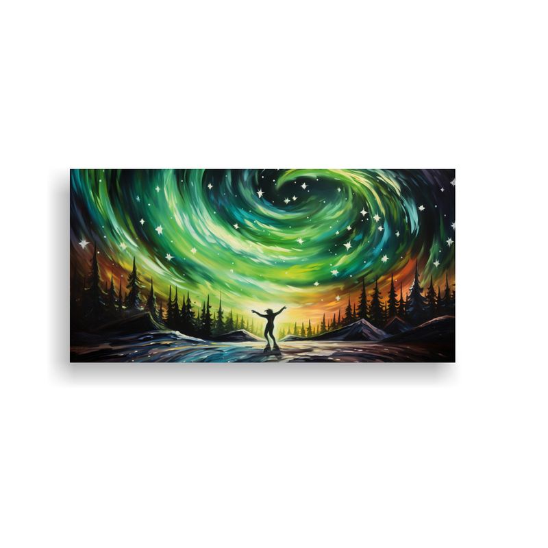 GENERICO - Pintura Decorativa Bastidor Dibujo Danza Abstracta Luces Del 160x80cm