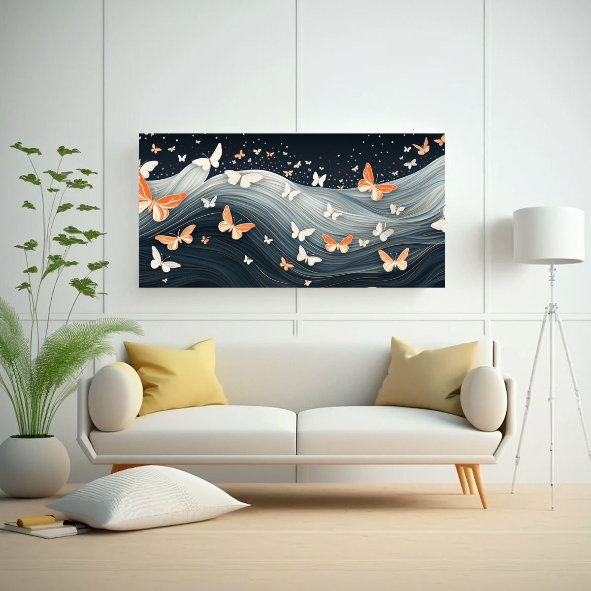 GENERICO - Arte De Pared Acuarela Abstracta Inspirada En El Vuelo 160x80cm