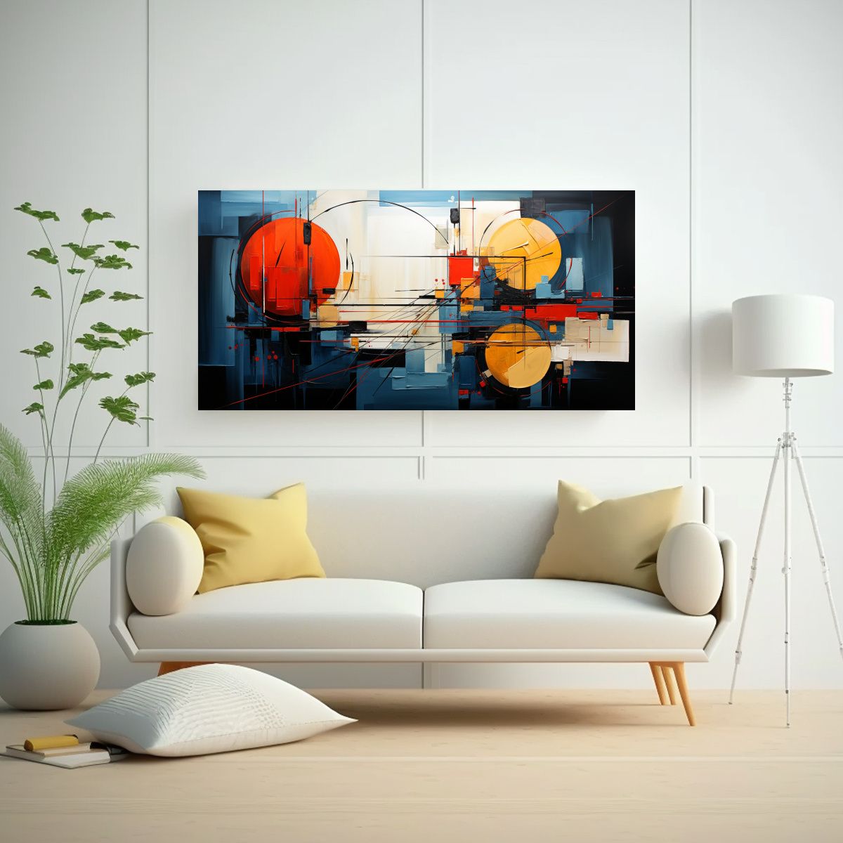 GENERICO - Cuadros Decorativos Con Intensos Diseños Geométricos Y Col 160x80cm