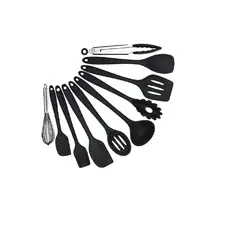 GENERICO - Utensilios De Cocina De Silicona Antiadherente Black, 10 Pzs