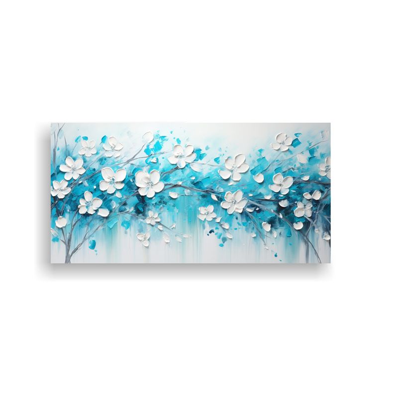 GENERICO - Pintura Acrílica Escena Lienzo Tela Blanco Splashes. 160x80cm