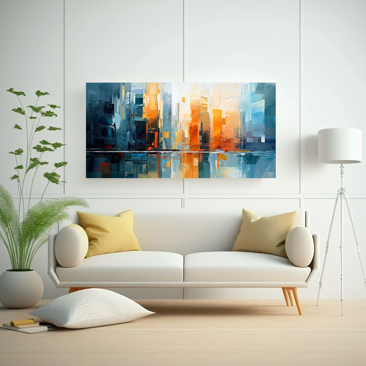 GENERICO - Pintura De Pared Moderna Impresionista En Edificio 160x80cm