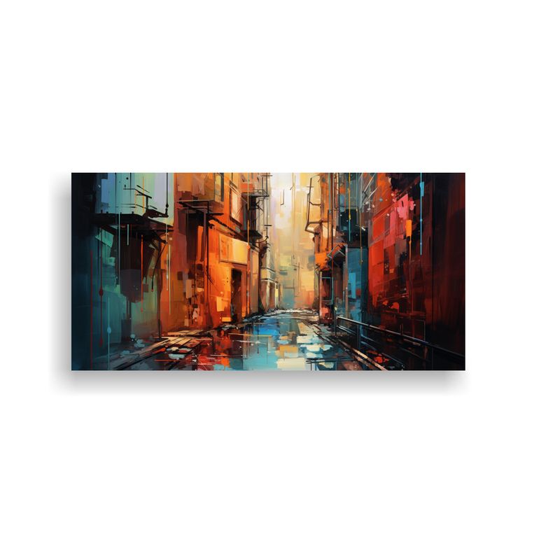 GENERICO - Cuadros Abstractos Que Reflejan Encuentros Serendipitosos En 160x80cm