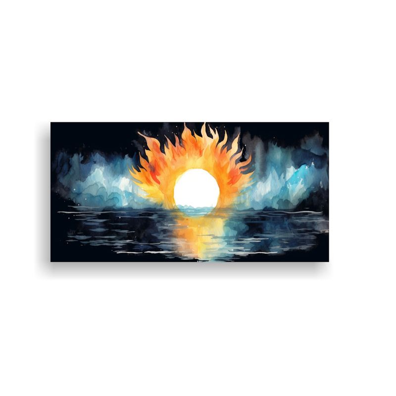 GENERICO - Pintura Mural Conceptual Despertar De Almas En Acuarela 160x80cm