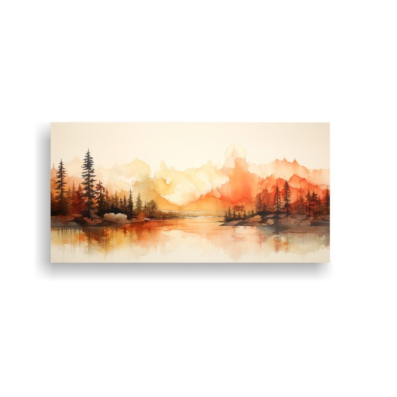 GENERICO - Cuadros Decorativos Ambiente Con Paisajes Abstractos En Acua 160x80cm
