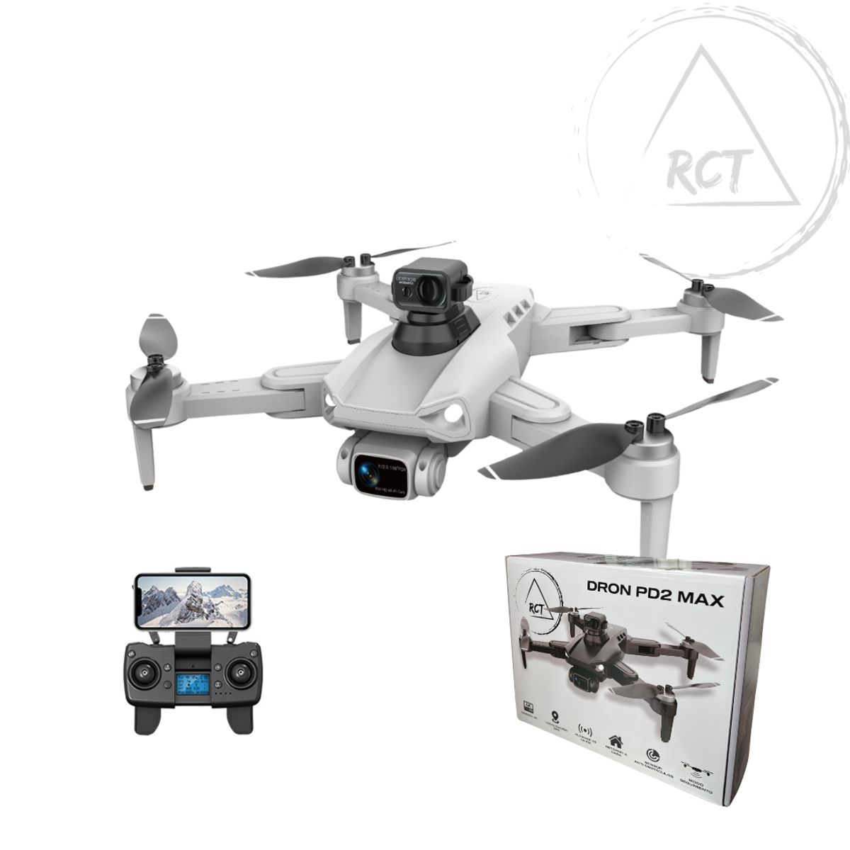 GENERICO - Dron RCT PD2 Max - Alcance 1,2 KM -  Sensor Anti obstaculos 360°