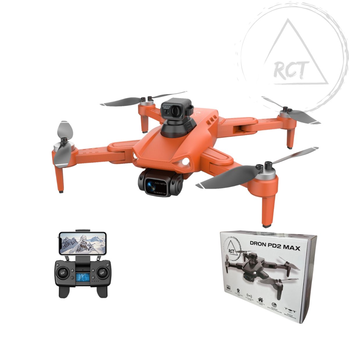 GENERICO - Dron RCT PD2 Max - Alcance 1,2 KM -  Sensor Anti obstaculos 360°