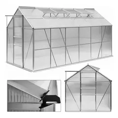 ALTAVISTA - Invernadero de policarbonato transparente, 430 x 190 x 205 cm