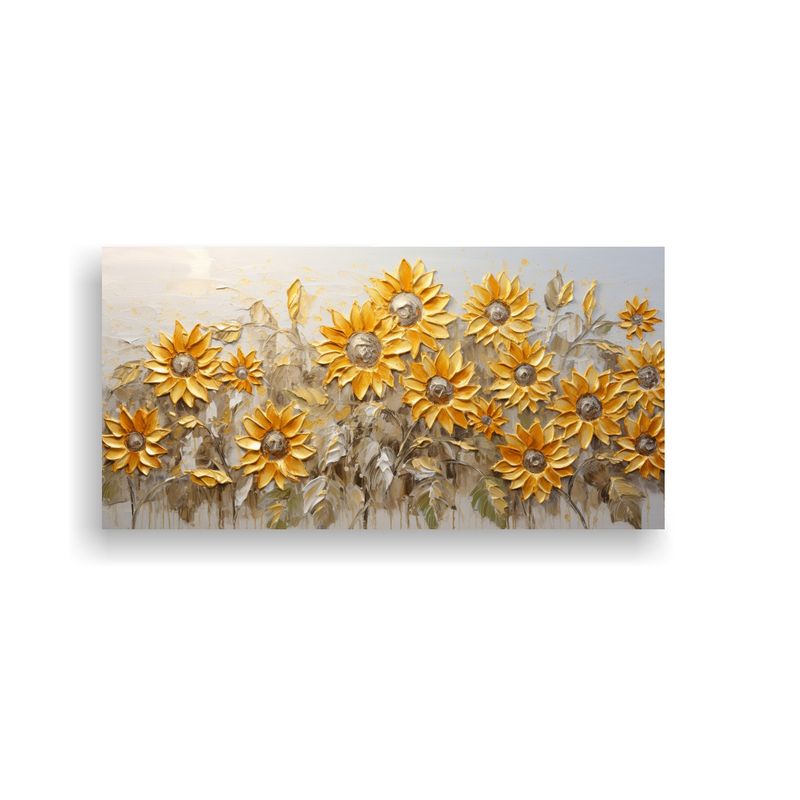 GENERICO - Lienzo De Tela Decorativo Pintura Impresionante De Girasoles 160x80cm