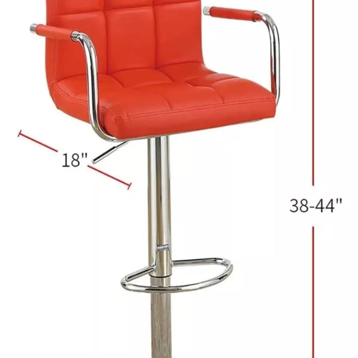 ARTIHOGAR - Pack Sillas Bar  Milan Taburete Ecocuero con Apoyabrazo color Rojo