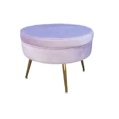 INTERACTIVE STORE - Banqueta pouf redonda felpa purple