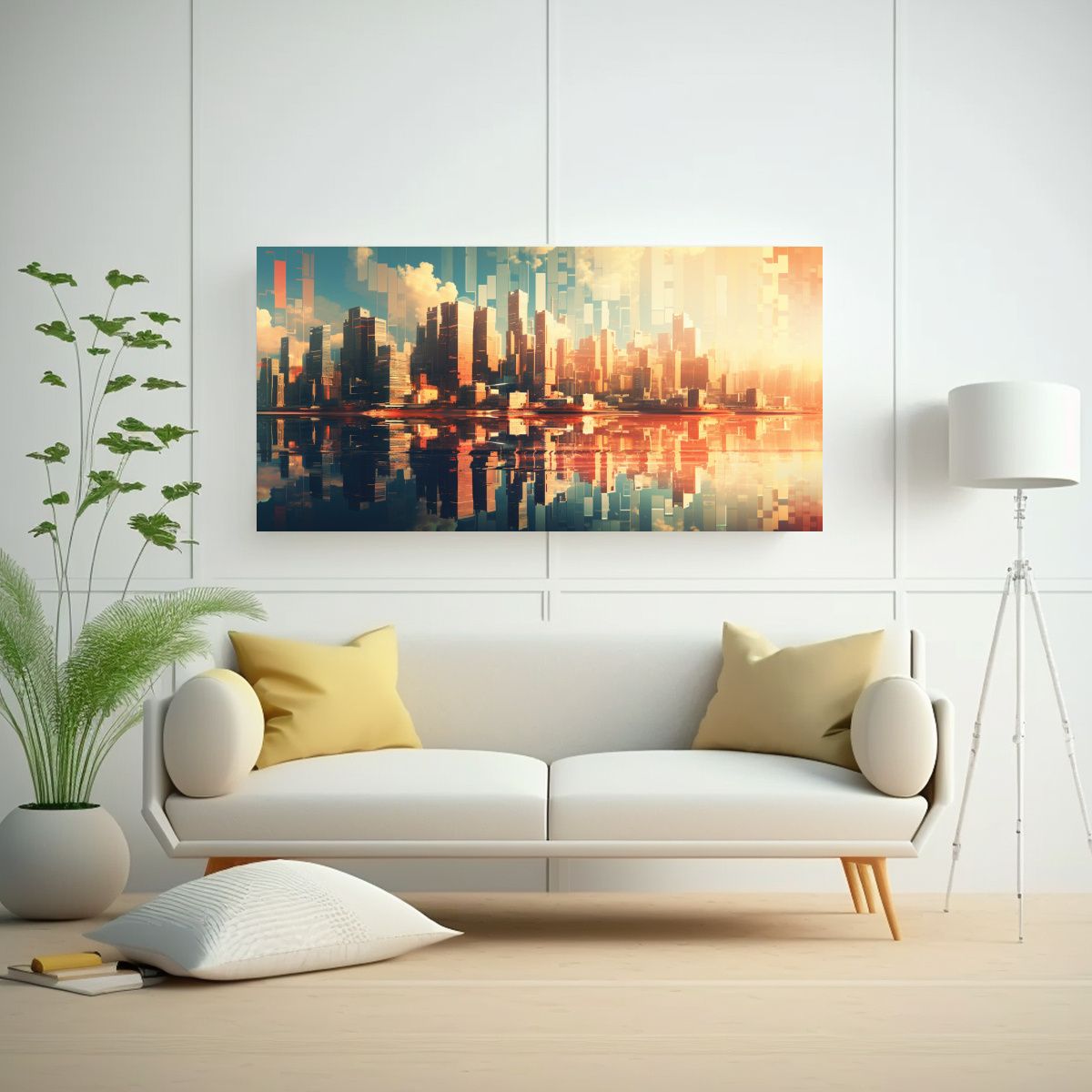 GENERICO - Cuadro Decorativo De Lienzo Abstracción Clásico Con Vista  160x80cm