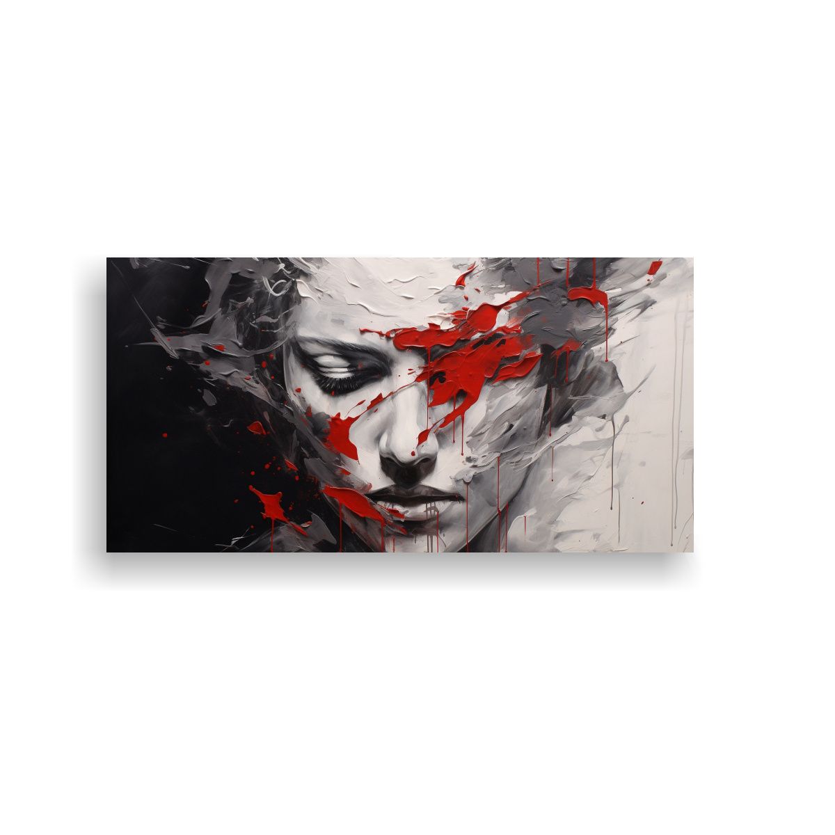 GENERICO - Cuadros Decorativos Vintage Con Contornos Faciales Y Salpica 160x80cm.