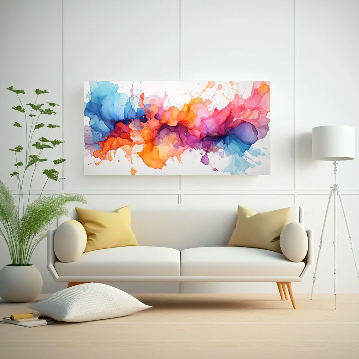 GENERICO - Pinturas Abstractas De Acuarela De Manchas De Tinta En Armon 160x80cm