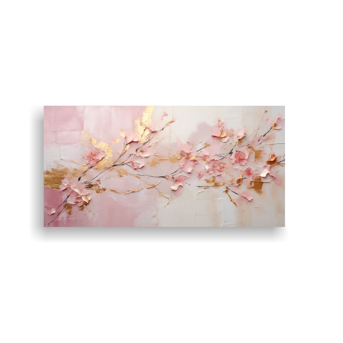 GENERICO - Pintura Abstracta De Oro Y Plata Para Decoración De Arte 100x50cm