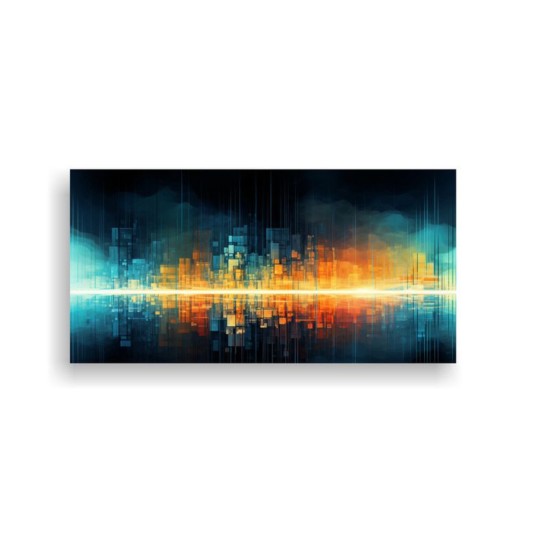 GENERICO - Cuadro Digital Abstracto Estilo Lienzo Futurista 160x80cm