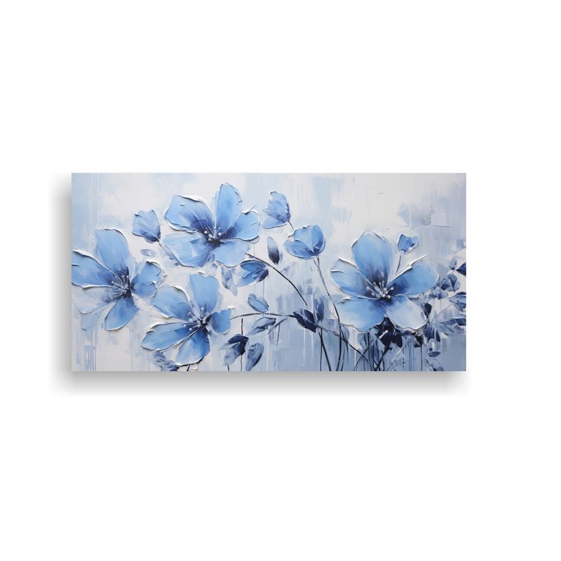 GENERICO - Pintura Acuarela Figuras En Tela Estilo Flor Azul 160x80cm