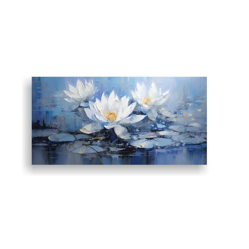 GENERICO - Pintura Lienzo Hermoso Interiores Estilo Loto Azul En Tela 160x80cm