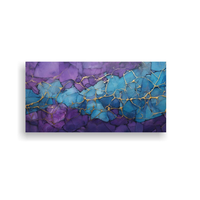 GENERICO - Lienzo Tema Interiores Mármol Azul Y Púrpura Sobre Fondo A 160x80cm