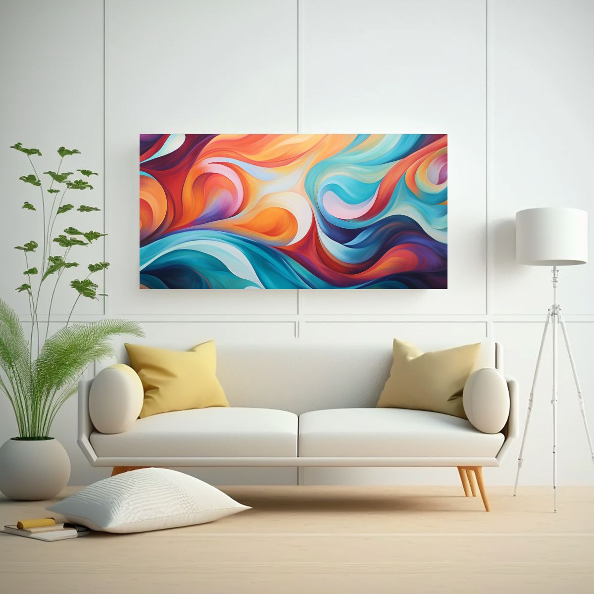 GENERICO - Cuadro Impreso Exclusivo De Patrones Abstractos Giratorios I 160x80cm