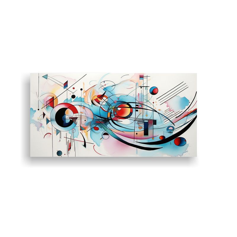 GENERICO - Pintura Abstracta Ambiente Kandinsky Arte Moderno Acuarela 160x80cm