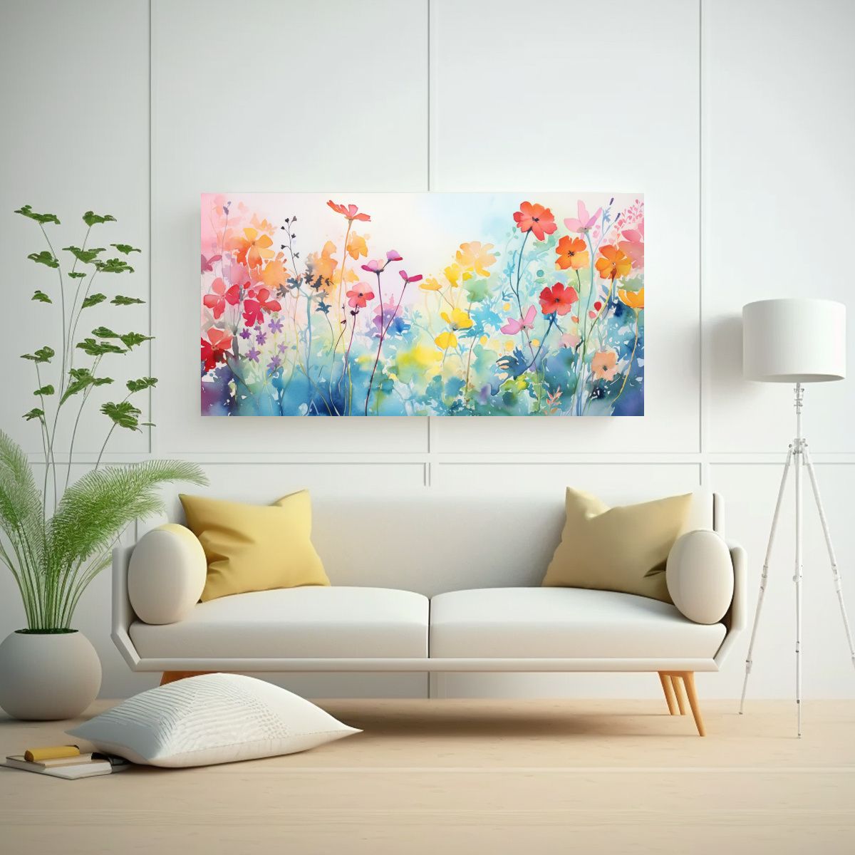 GENERICO - Cuadro Decorativo Juvenil De Jardín Iluminado Reinterpretad 160x80cm