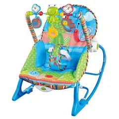ACTUAL - Silla Nido Bebé Mecedora Musical Con Vibración Azul