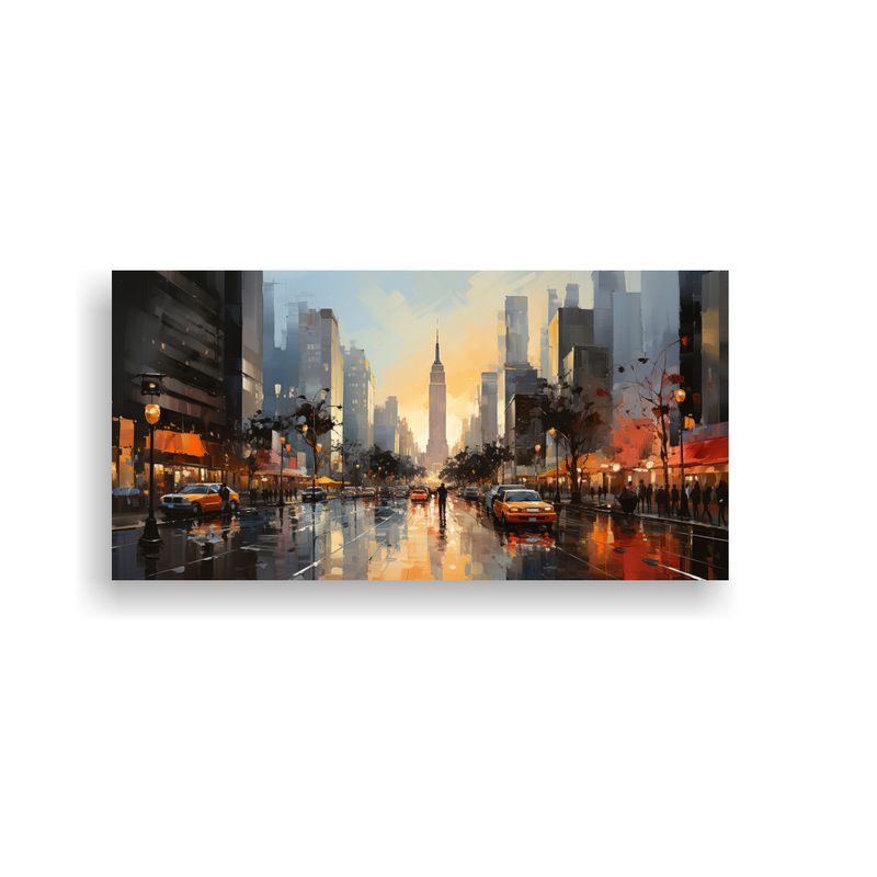 GENERICO - Pintura De 5ta Avenida En Bastidor Moderno Con Paleta De Col 160x80cm