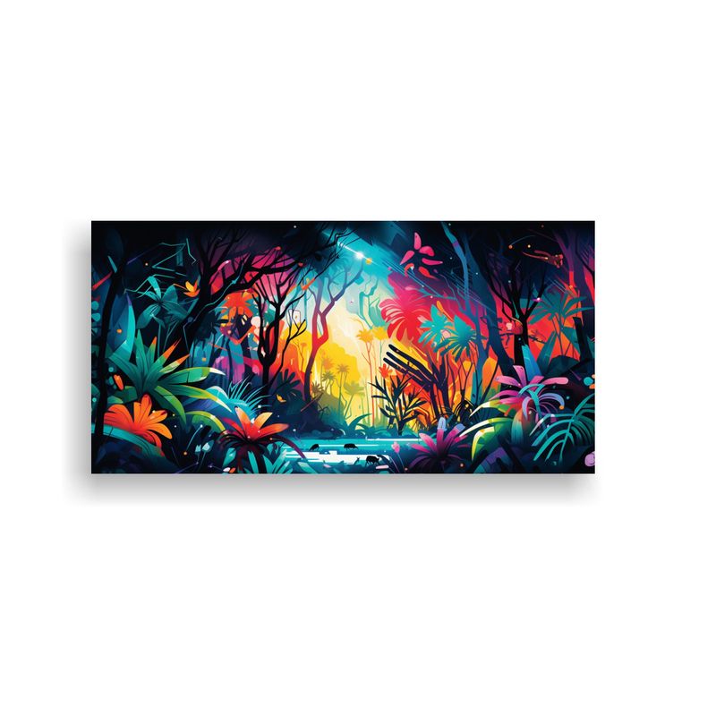 GENERICO - Cuadro Fotografía Urbano: Vívidas Vibraciones De La Jungla 160x80cm