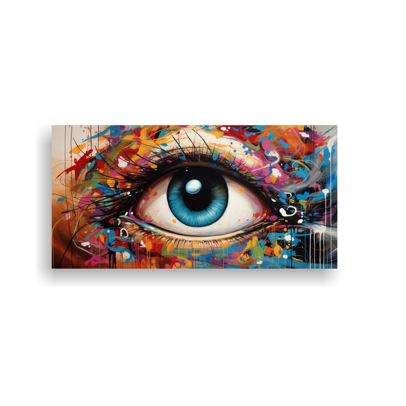 GENERICO - Cuadros Abstractos De Ojos Con Efecto Visual En Canva 160x80cm