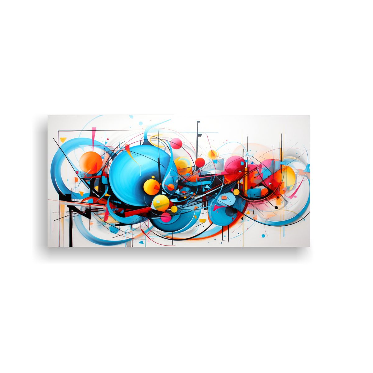 GENERICO - Cuadro Vanguardia Minimalista Con Colores Vivos Abstractos 160x80cm.