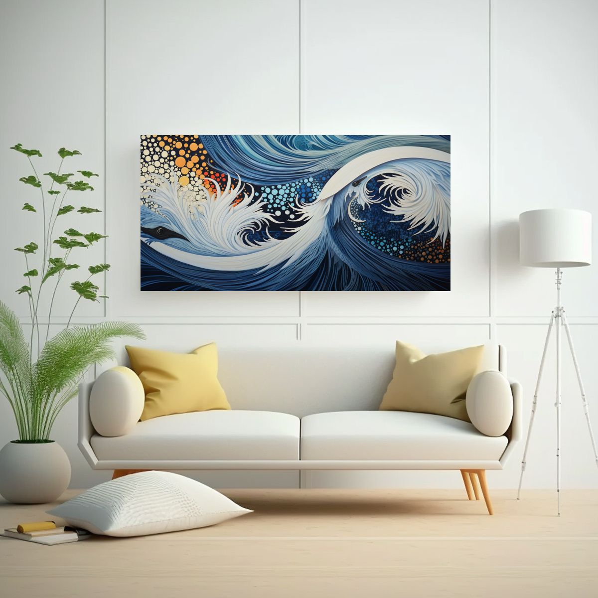 GENERICO - Cuadro Moderno Habitación Patrones Abstractos En Remolino I 160x80cm