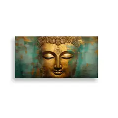 GENERICO - Cuadro Estilo Galería Para Comedor, Rostro De Buda En Aceit 60x30cm